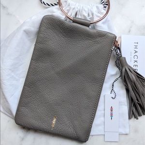 THACKER NYC Gray Nolita Tassel Rose Gold Clutch